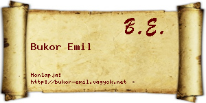 Bukor Emil névjegykártya